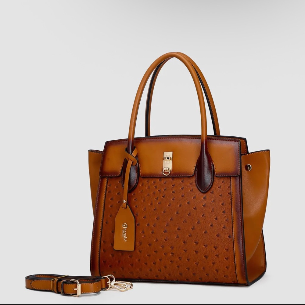 Chic Tan Leather Satchel by [Brand]